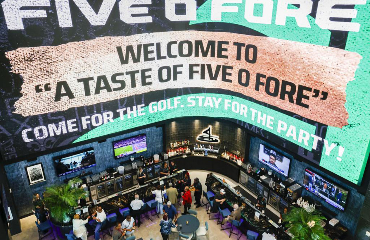 YES TECH Mwall LED display supports FIVE O FORE’s 68' Video Wall